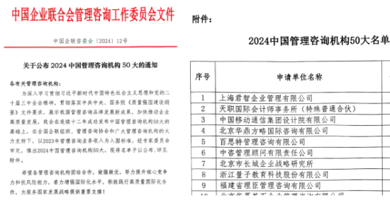 中国咨询公司排名榜单前十